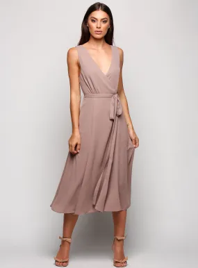Sleeveless Wrap Midi
