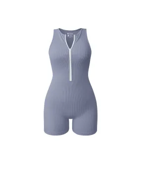 Sleeveless Zip Front Rompers