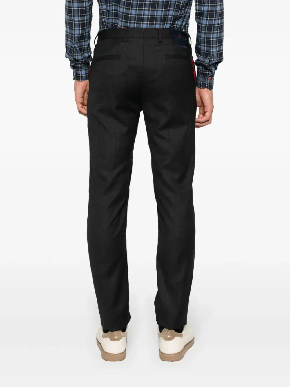slim-cut logo-tag chinos