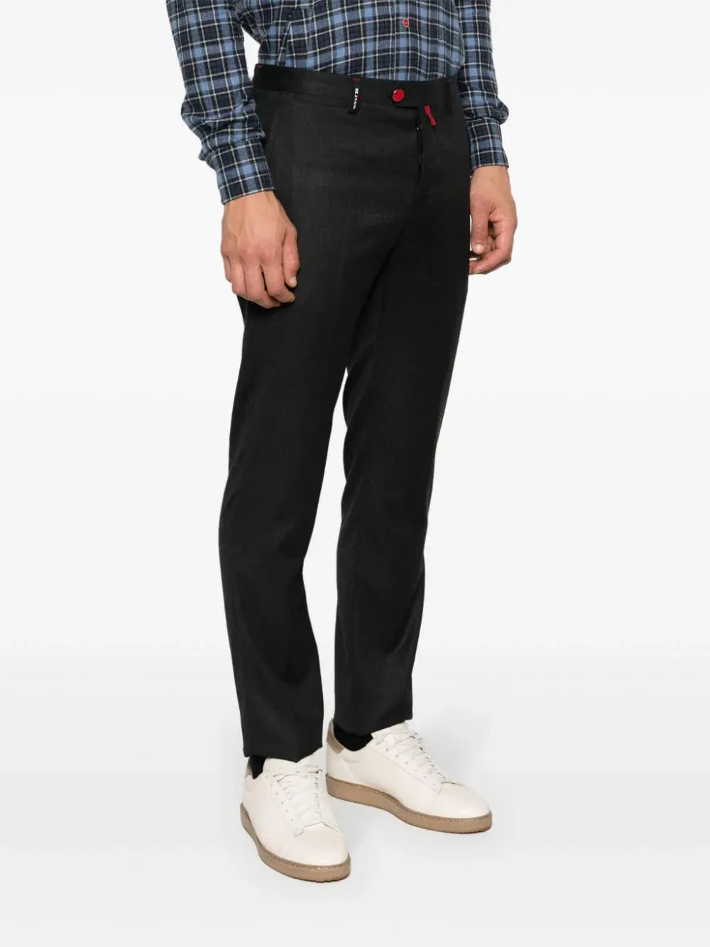slim-cut logo-tag chinos