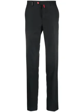 slim-cut logo-tag chinos