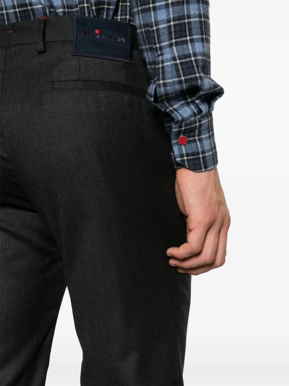 slim-cut logo-tag chinos