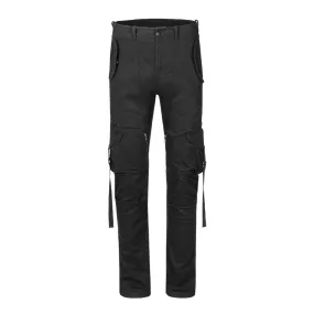 Slim fit cargo bootleg pants with 3 D pockets