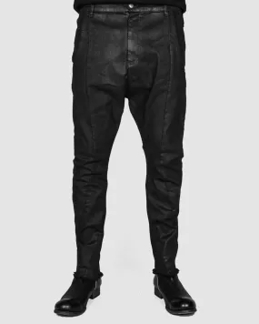 Slim fit cotton trousers black spray