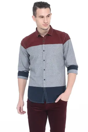 Slim Fit Engineered Stripes Shirt