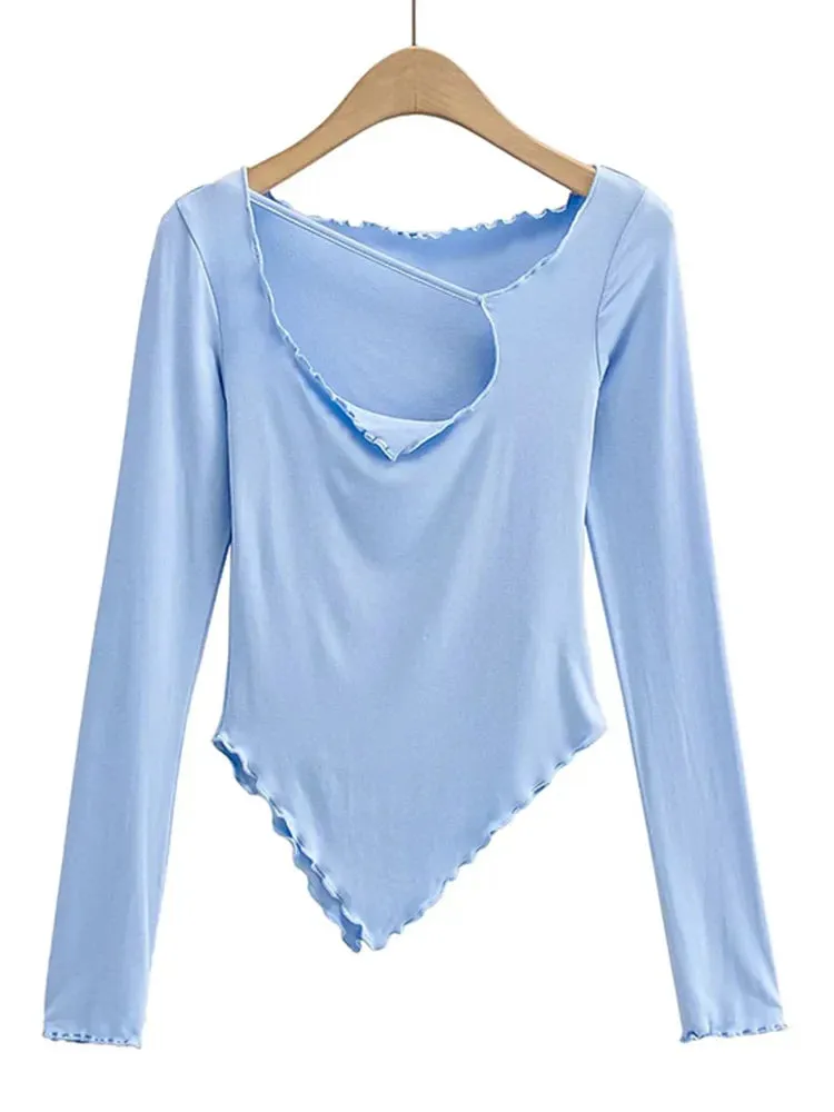 Slim Irregular Thin Hot Crop Top