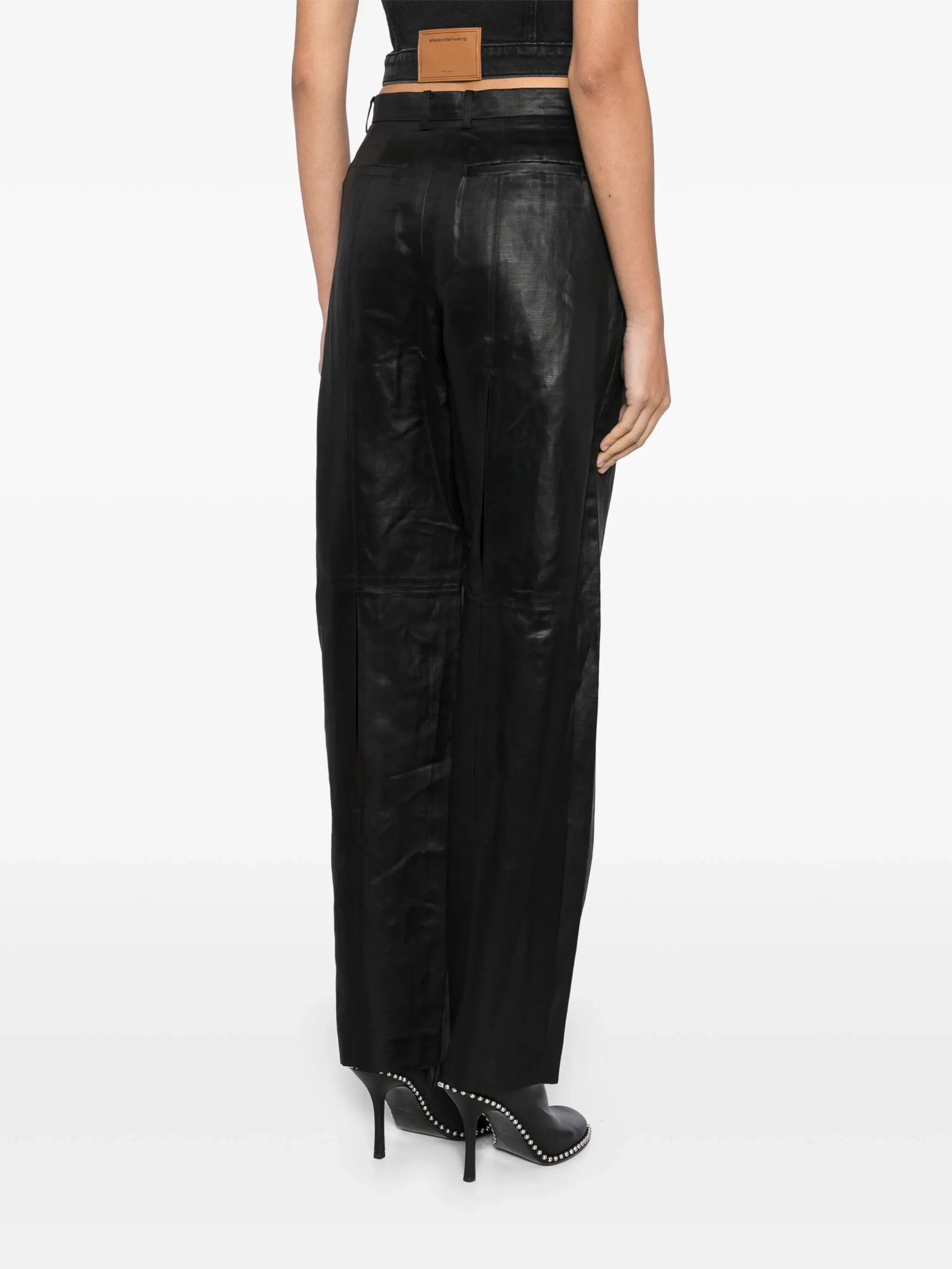 Slit Back Balloon Trouser In Linen Chintz