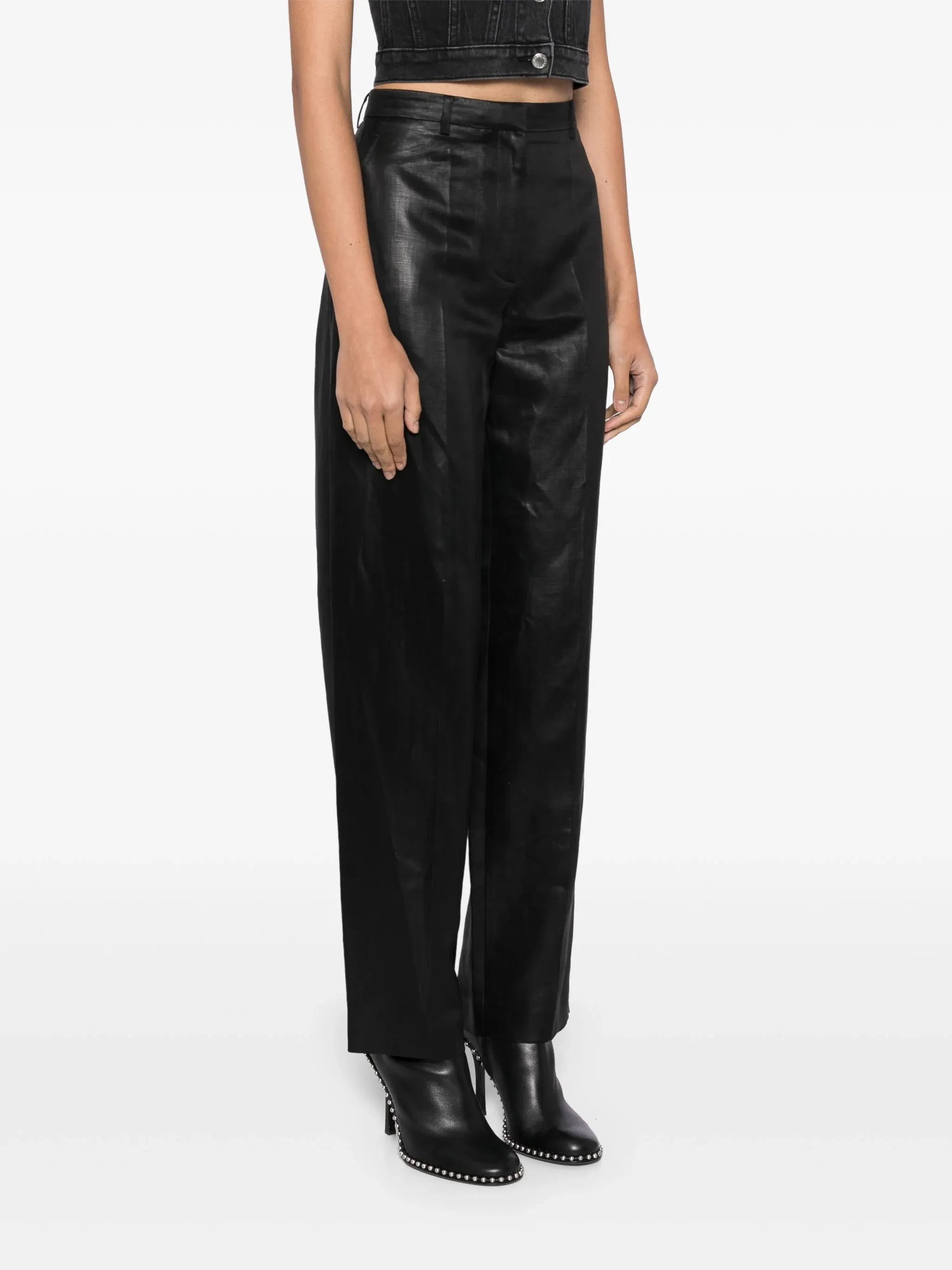 Slit Back Balloon Trouser In Linen Chintz