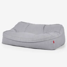 Sloucher Bean Bag Sofa - Linen Look Silver
