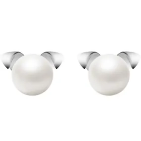 SLUYNZ Platinum Plated 925 Sterling Silver Cute Freshwater Pearl Puppy Studs Earrings for Women Teen Girls Dog Studs Earrings
