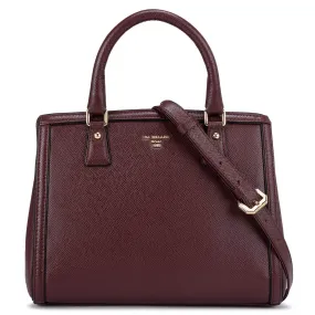 Small Franzy Leather Satchel  - Blood Stone