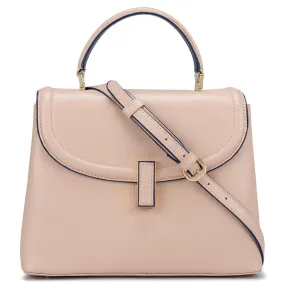Small Franzy Leather Satchel  - Powder Pink