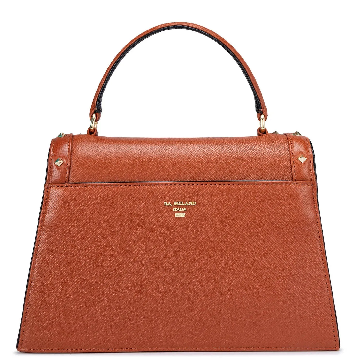 Small Franzy Leather Satchel - Rust
