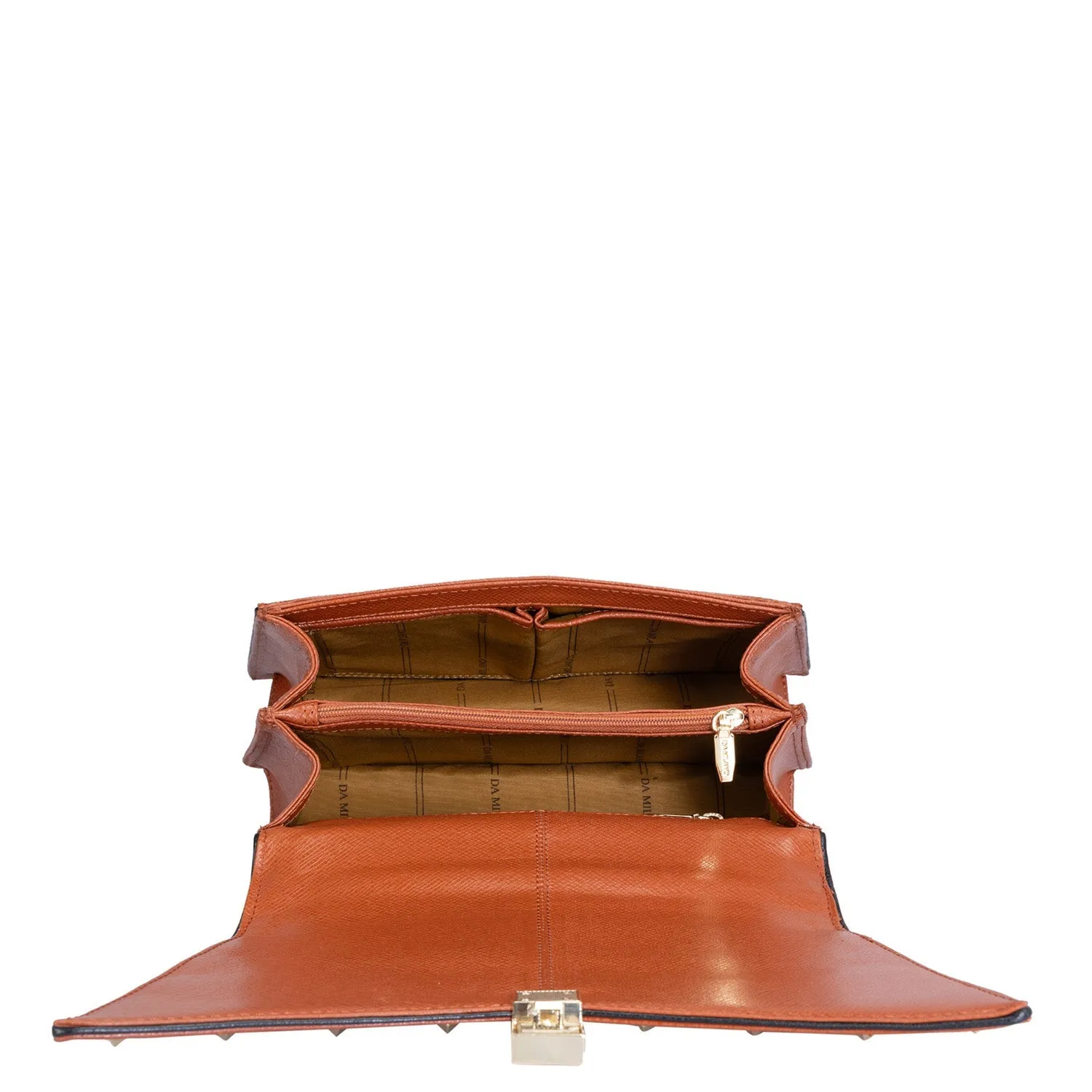 Small Franzy Leather Satchel - Rust