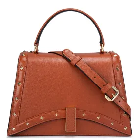 Small Franzy Leather Satchel - Rust