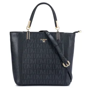 Small Monogram Leather Satchel - Black