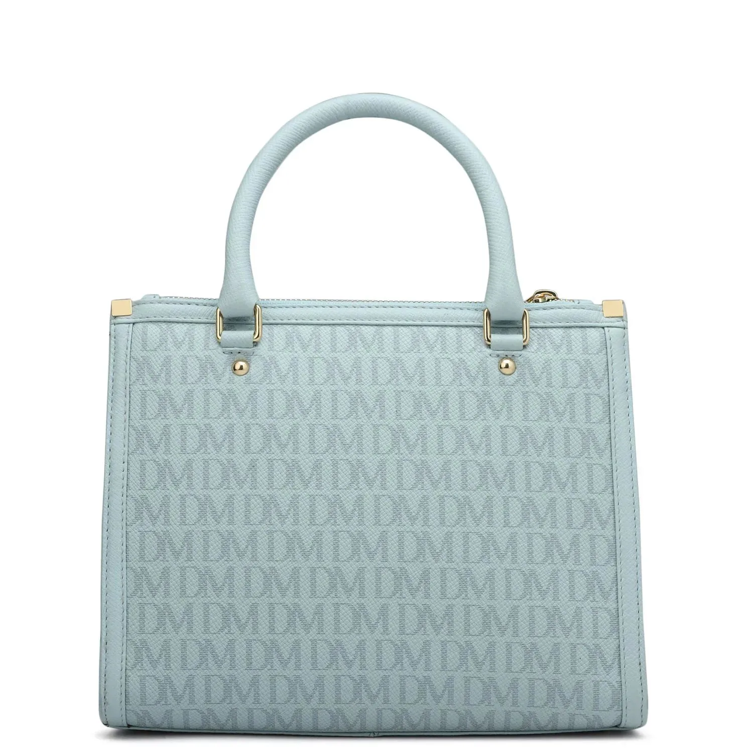 Small Monogram Leather Satchel - Cloud Blue