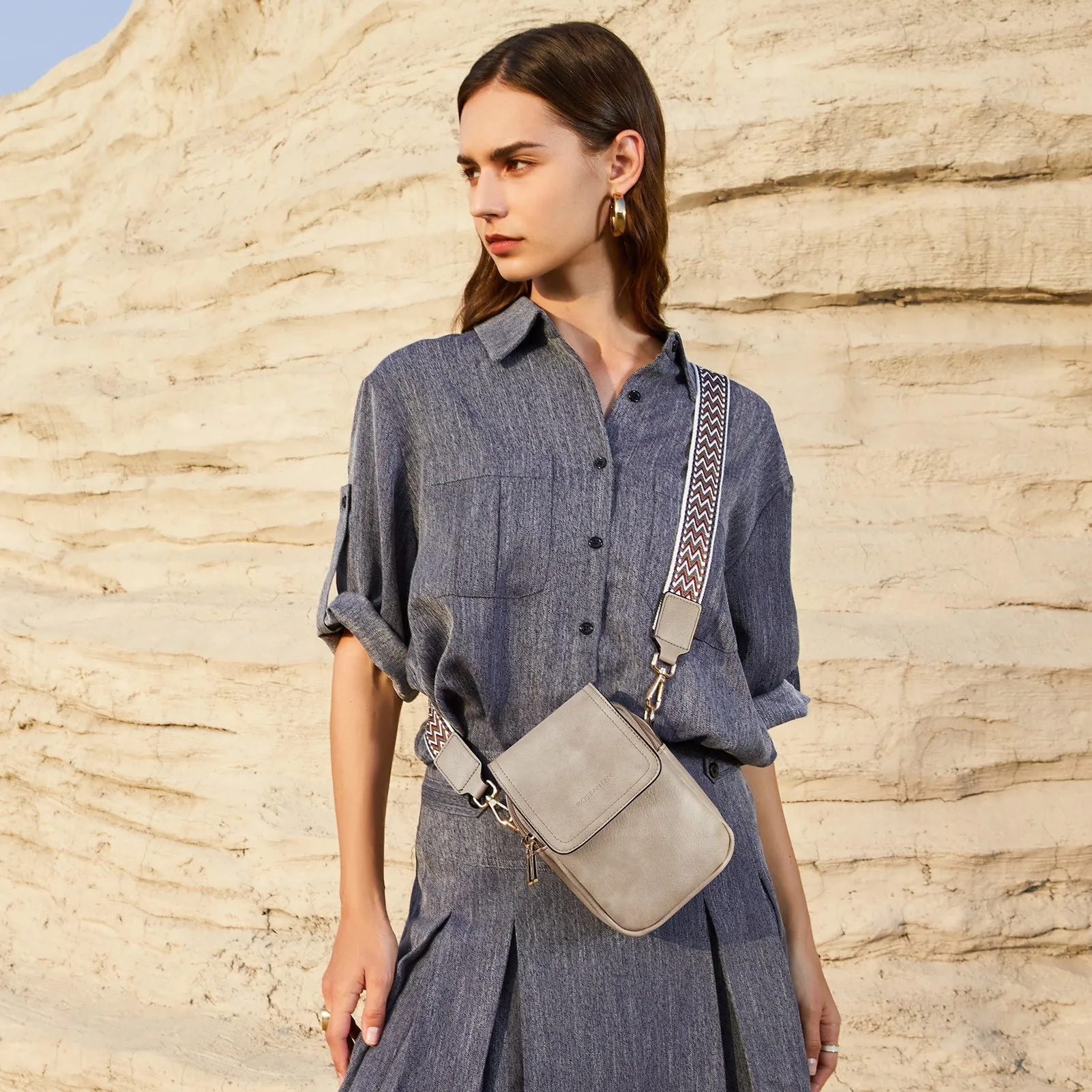 Small Phone Crossbody Bag with Adjustable Guitar Strap