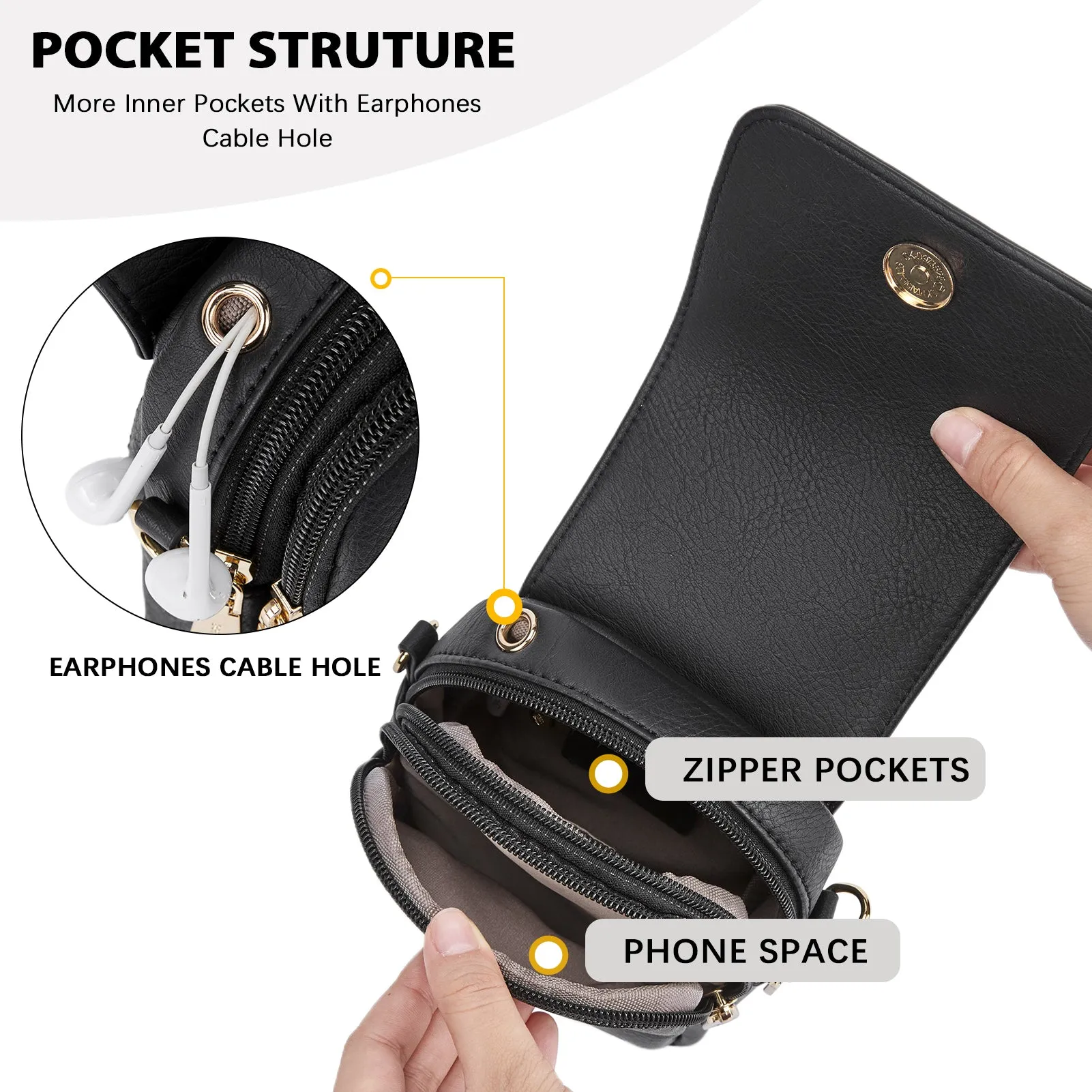 Small Phone Crossbody Bag with Adjustable Guitar Strap