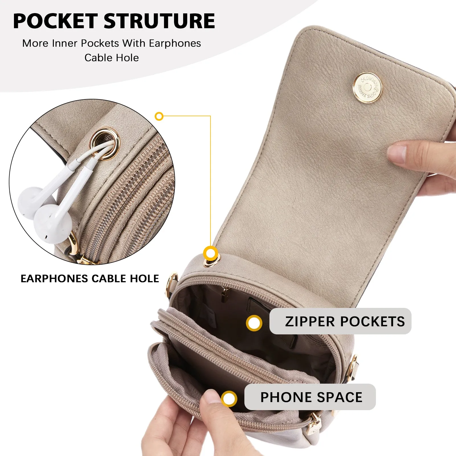 Small Phone Crossbody Bag with Adjustable Guitar Strap