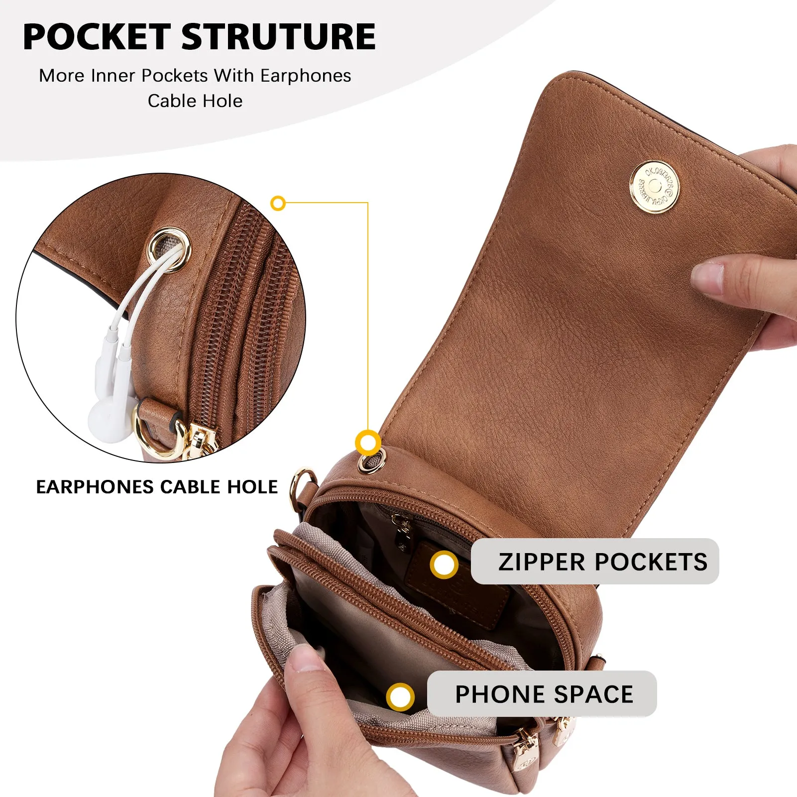 Small Phone Crossbody Bag with Adjustable Guitar Strap
