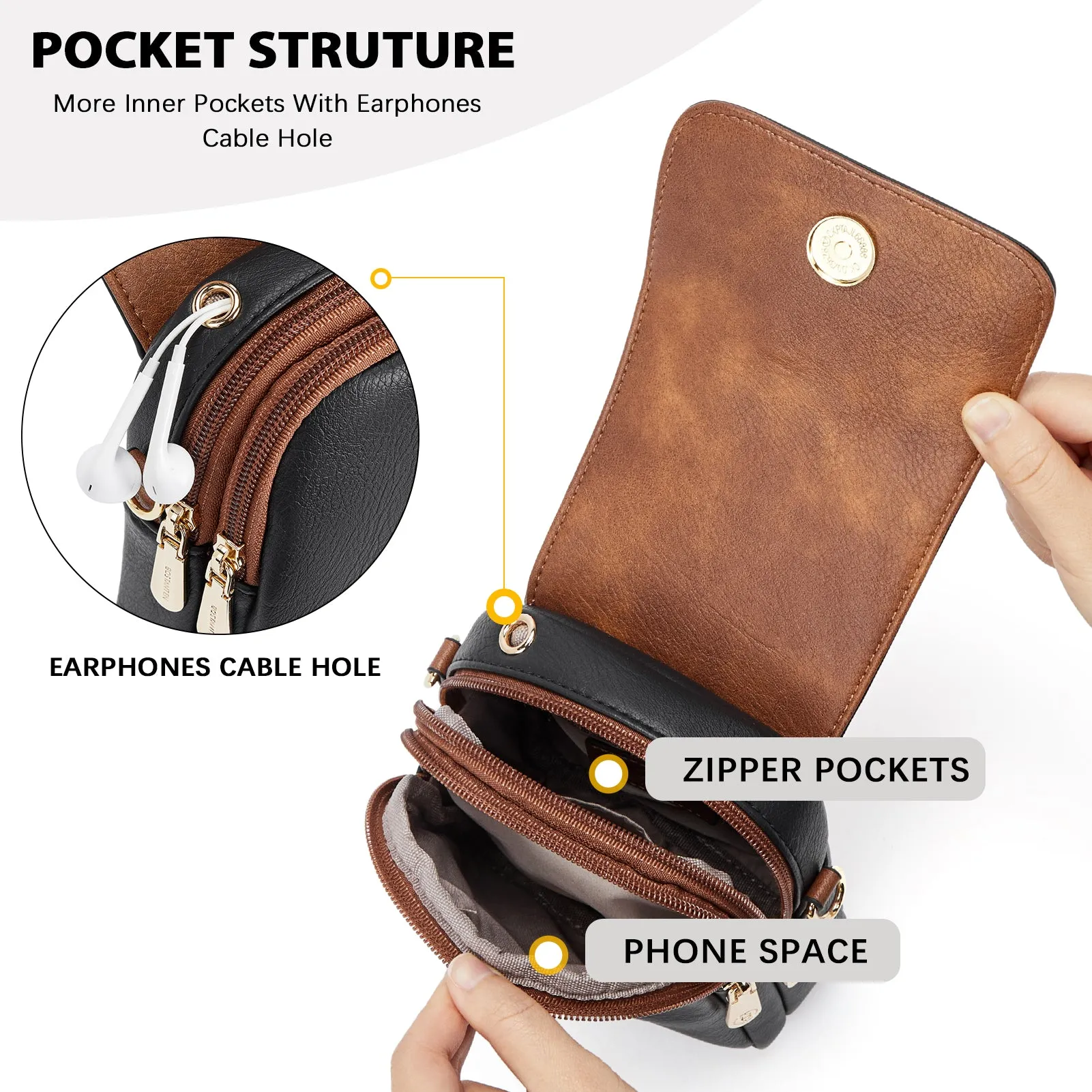 Small Phone Crossbody Bag with Adjustable Guitar Strap