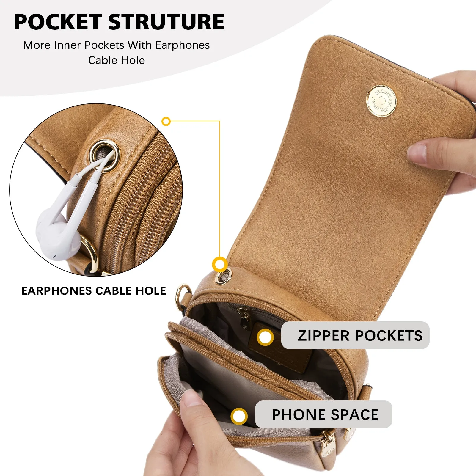 Small Phone Crossbody Bag with Adjustable Guitar Strap