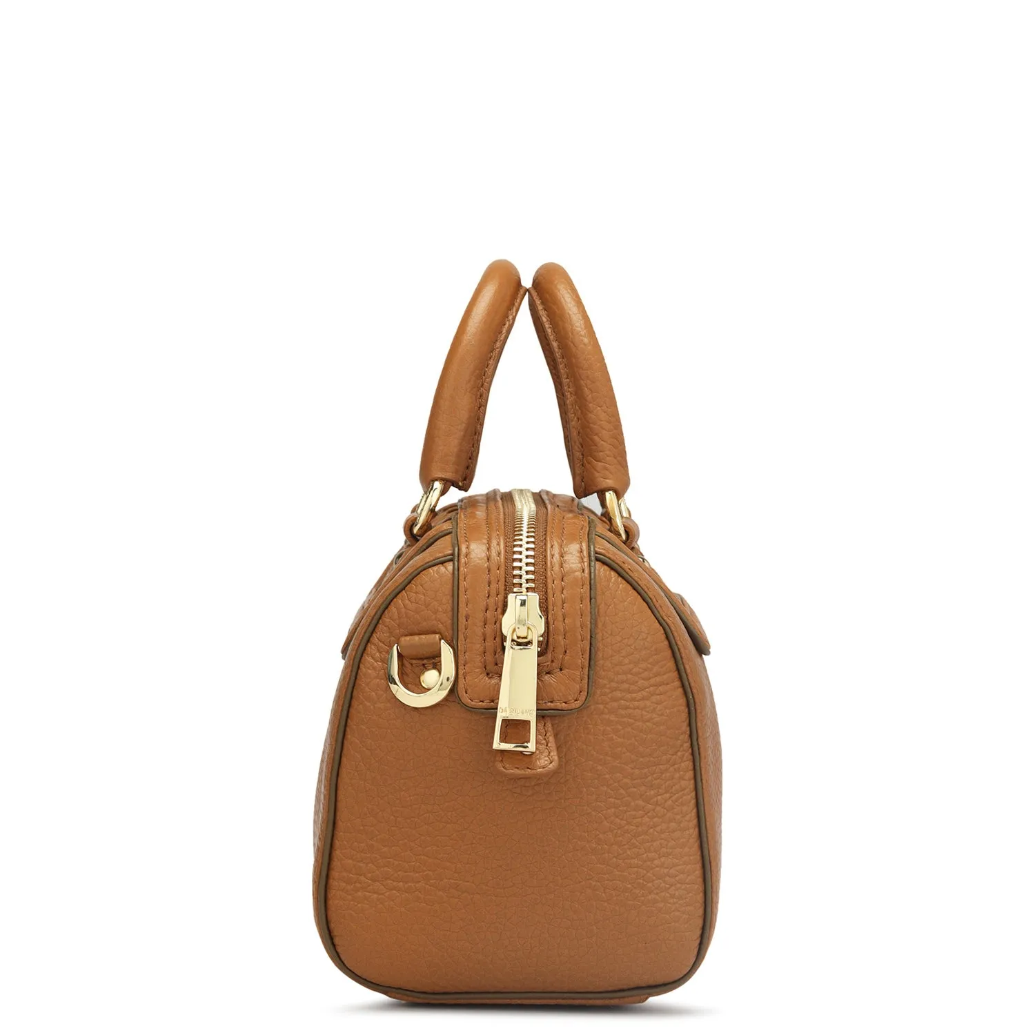 Small Wax Leather Satchel - Tan