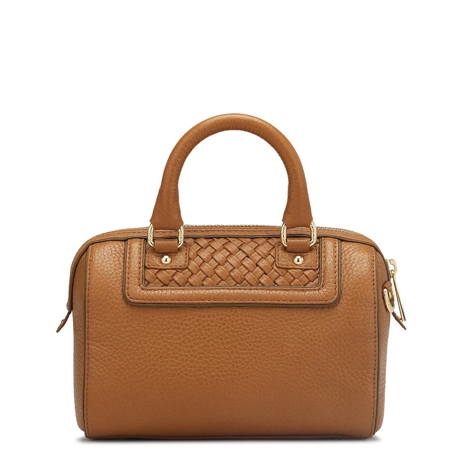 Small Wax Leather Satchel - Tan