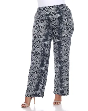 Snake Print Palazzo Pants | Gray Snake