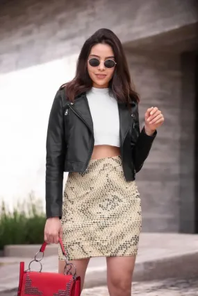 Snake Skin Pencil Skirt
