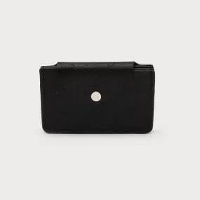 Snap Tri Pocket Cardholder -Black