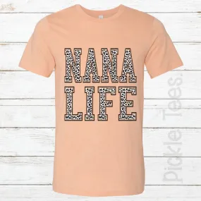 Snow Leopard Nana Life PEACH Crew Neck Tee