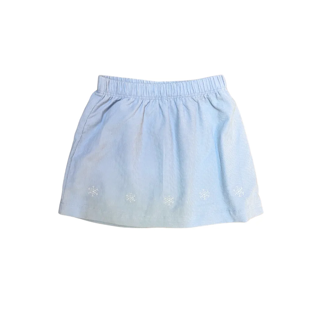 Snowflakes Embroidered Cord Skirt