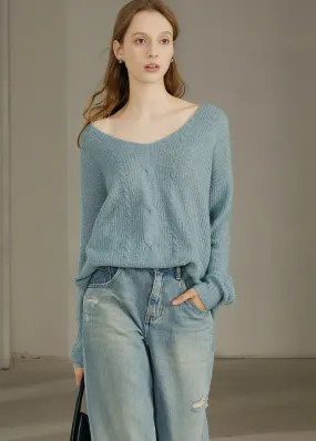 SOFT BLUE SLOUCHY SWEATER