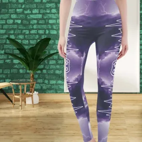 Soft Violet and Lilac Womens Yoga Leggings - Comfy and Stylish