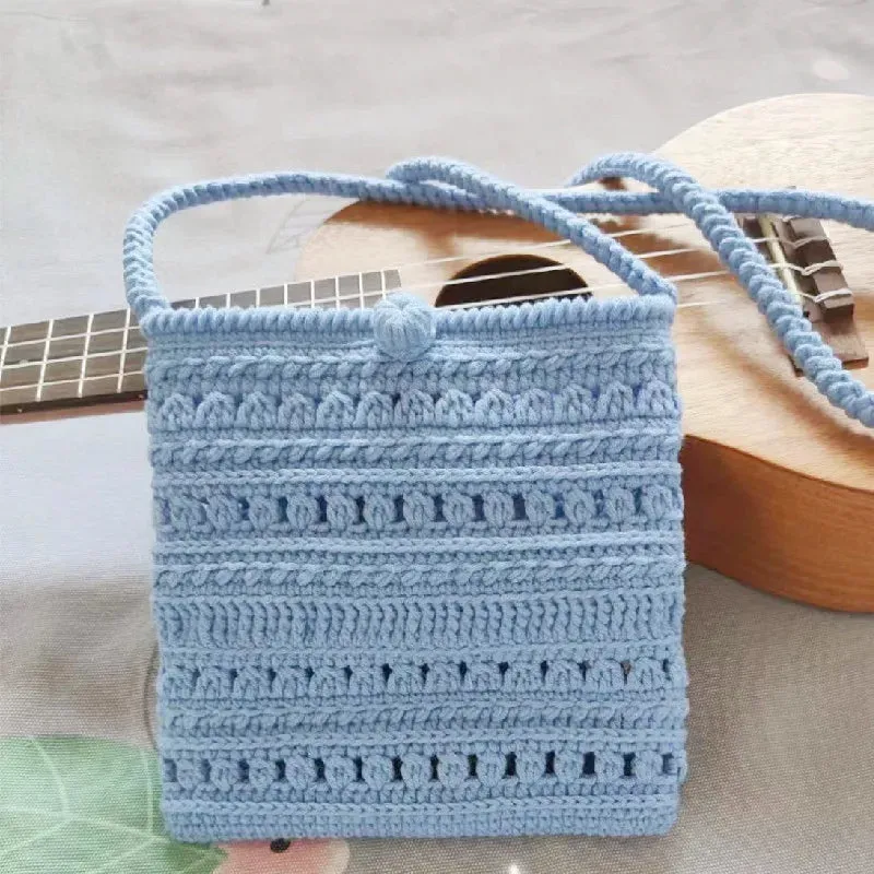 Sohiwoo Handmade crochet princess style crossbody bag, shoulder bag, cute girl mobile phone bag, makeup bag, zero wallet