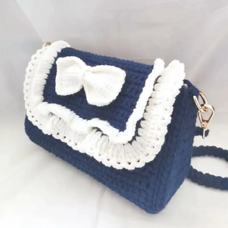 Sohiwoo Handmade crochet princess style crossbody bag, shoulder bag, cute girl mobile phone bag, makeup bag, zero wallet