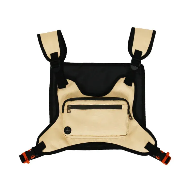 Sohiwoo Multi-function Unisex Chest Bags Nylon Reflective Stripe Vest Hip-Hop Street Sports Belt Pouch Bag Sling Chest Rig Bag