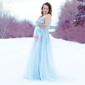 Soiree-Long Formal Evening Maternity Dress-Gown Photo Session-Baby Shower