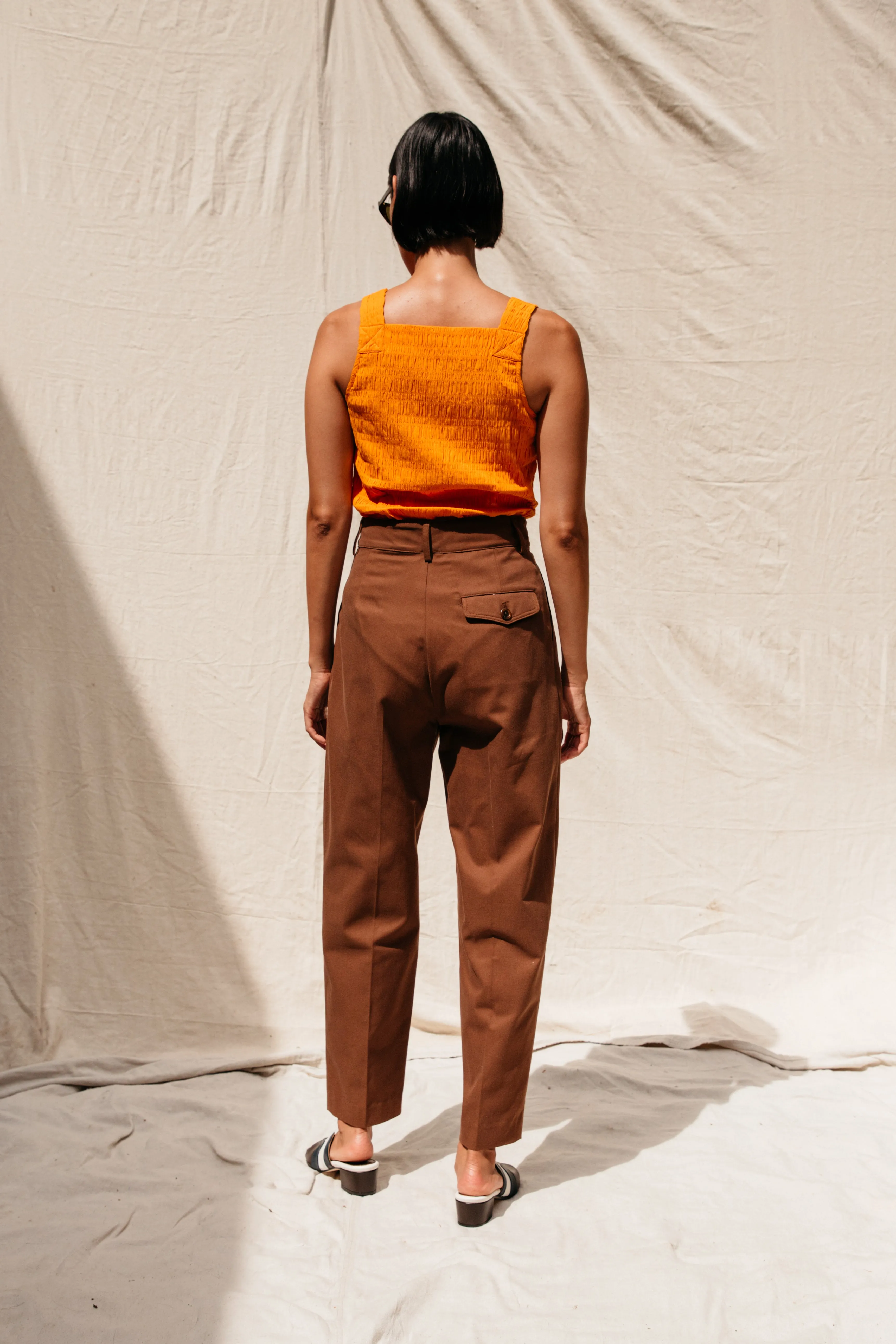 Sol Pleated Trouser - Brown