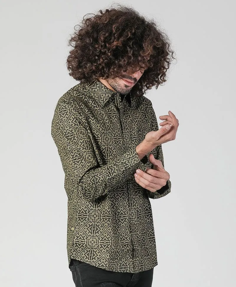 SOL - Seed Of Life  - "Hexit" LS Button Up - Black