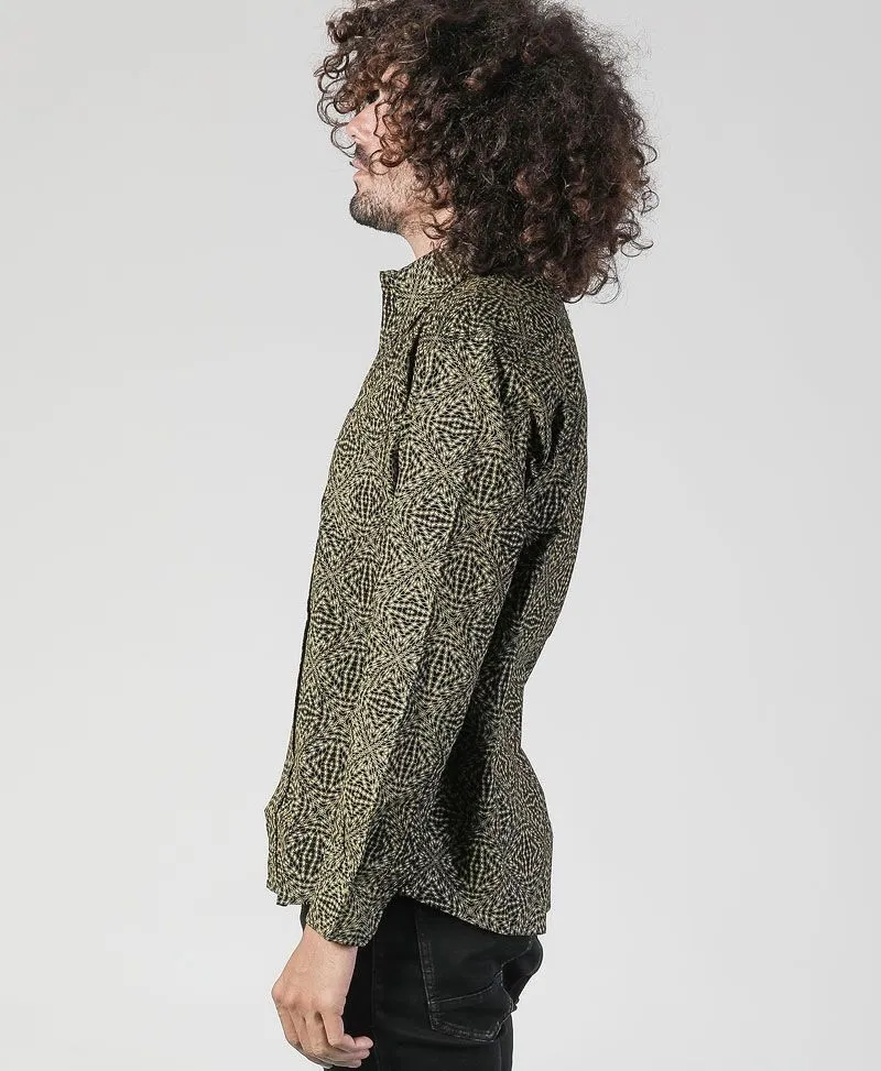 SOL - Seed Of Life  - "Hexit" LS Button Up - Black