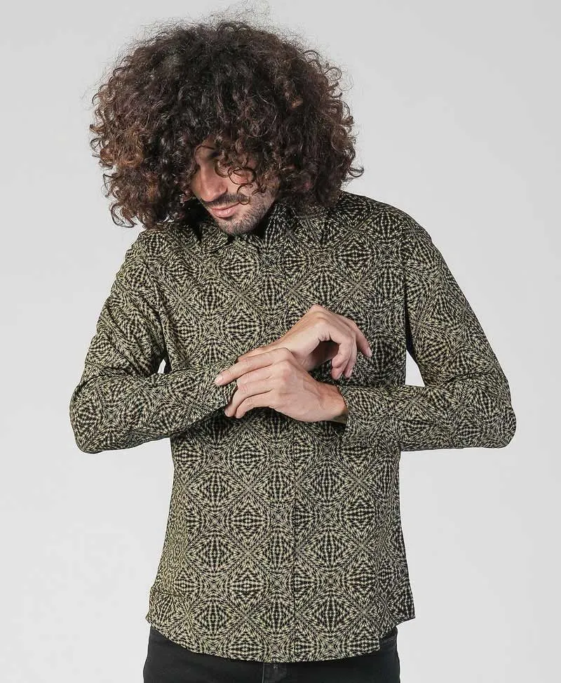 SOL - Seed Of Life  - "Hexit" LS Button Up - Black