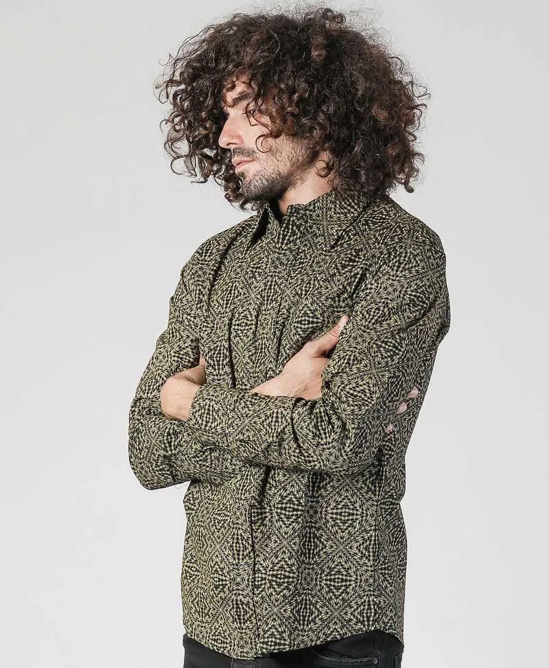 SOL - Seed Of Life  - "Hexit" LS Button Up - Black