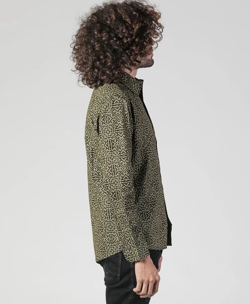 SOL - Seed Of Life  - "Hexit" LS Button Up - Black
