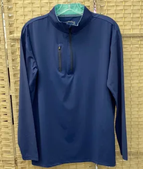 Solar Quarter Zip Tee w Pockets - Navy