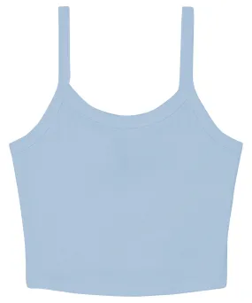 Solid Baby Blue Blend - Women’s micro rib spaghetti strap tank
