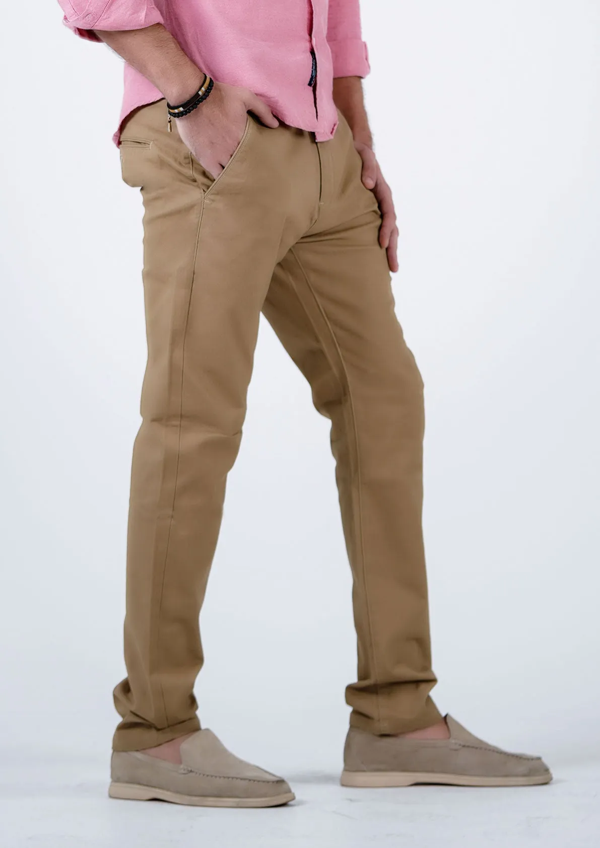 Solid Chinos with Button Closure and Pockets - Your Go-To Everyday Pants