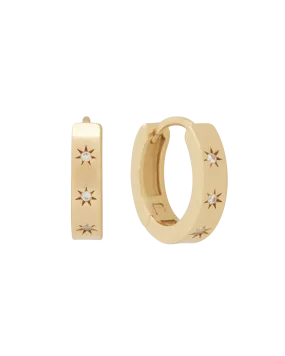 Solid Gold Aurora Bold Gemstone Hoops